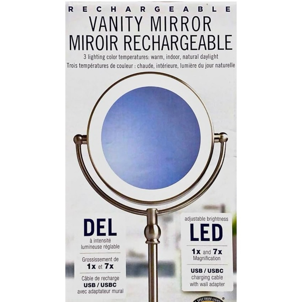 RECHARGE ABLE
VANITY MIRROR
MIROIR RECHARGEABLE